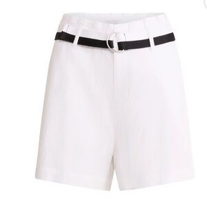 SOFIA BY SOFIA VERGARA LINEN BLEND PLUS WHITE BELTED SHORTS